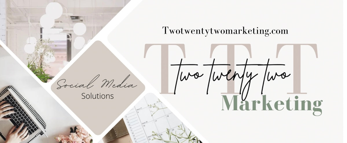 Twotwentytwomarketing.com custom social media marketing and media consultant home page banner